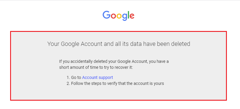 Gmail account Deleted
