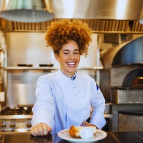 Cook working in a restaurant kitchen