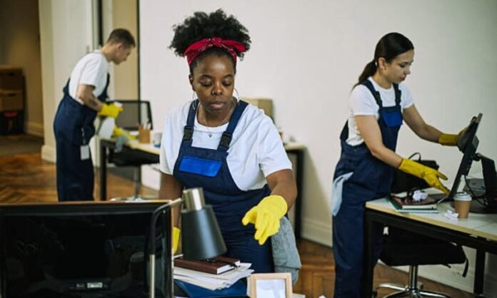 light duty cleaners at work