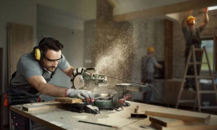 carpenter working at a residence